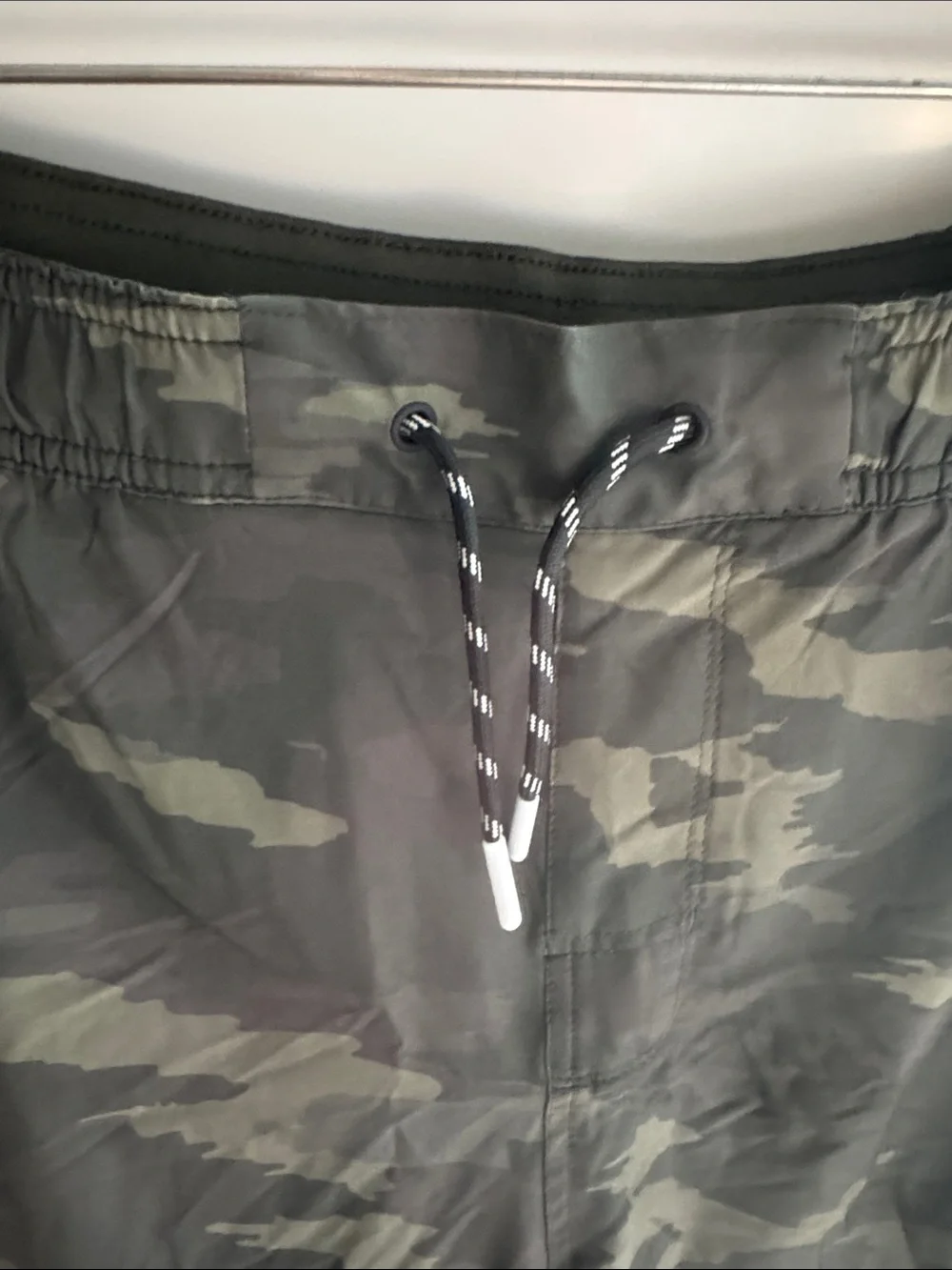 Men's Camouflage Swim Trunks in Olive Green